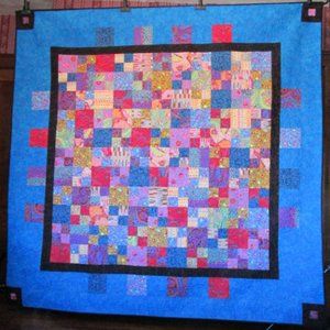 Quilt Patchwork Gypsy Song Queen Electric Blue